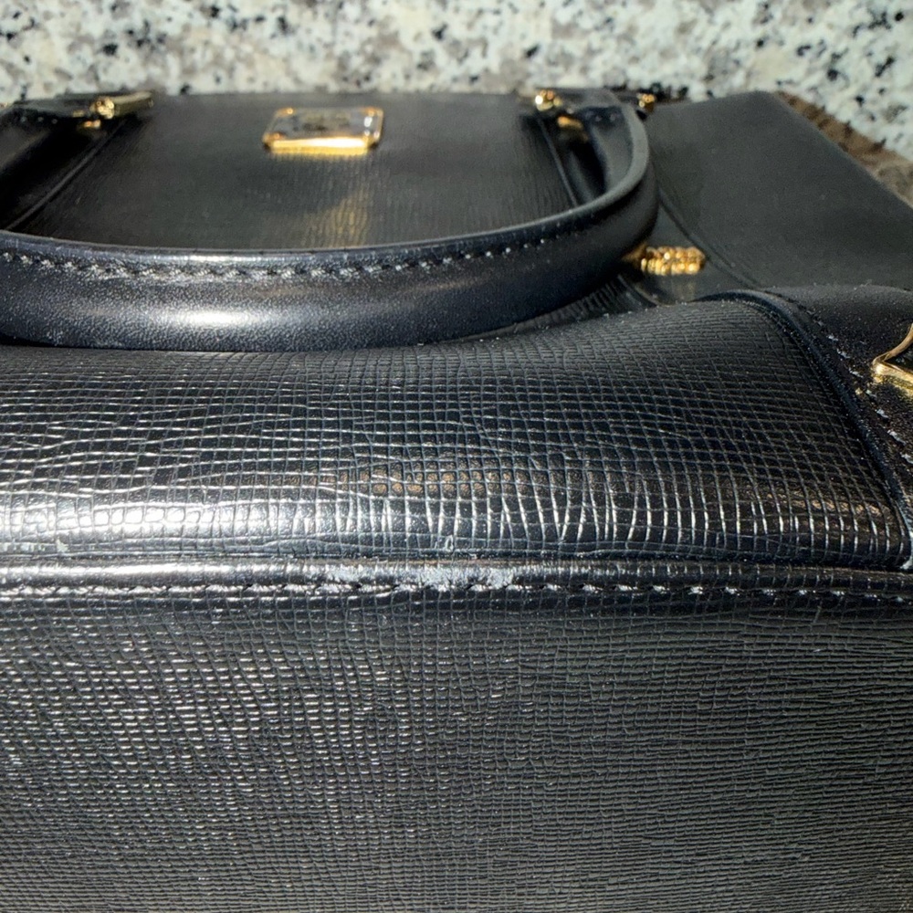 MCM Black Leather Top-Handle Satchel - Picture 3 of 8